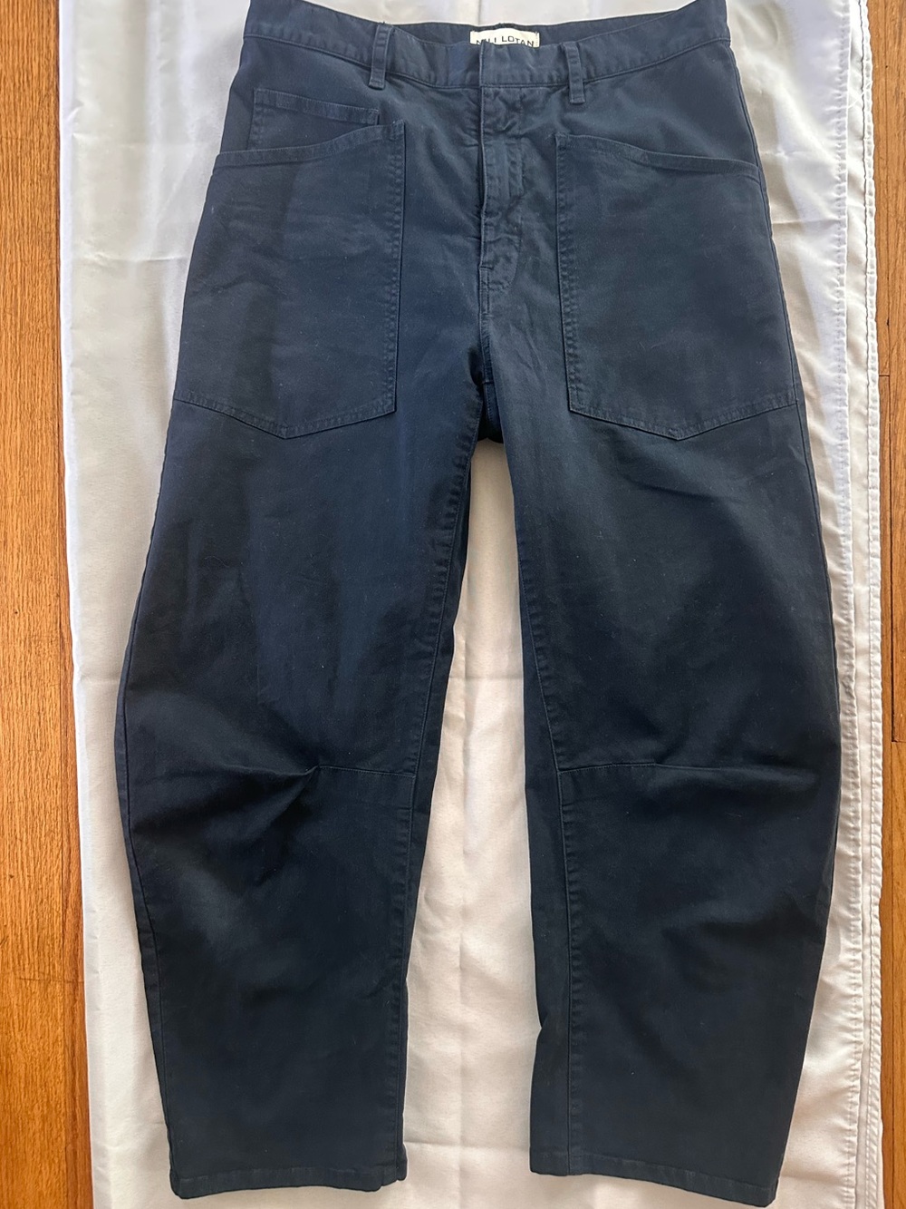 Nili Lotan Shon Cotton Pants, size 2 MIDNIGHT BLUE - Picture 6 of 12